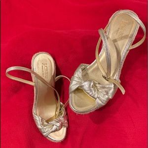 J.Crew Metallic Gold Wedge Heel Platform Sandals